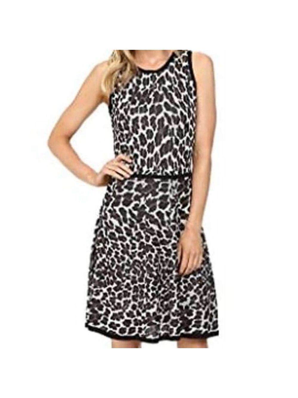 Trina Turk Leopard Print Sleeveless stretchy designer midi Dress size medium